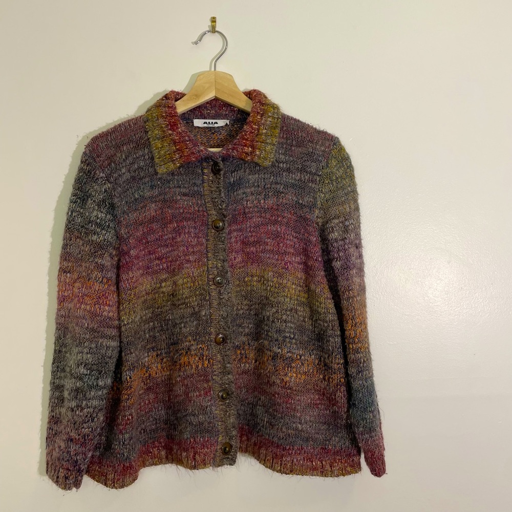 Alia | Rainbow Button Up Knit Sweater